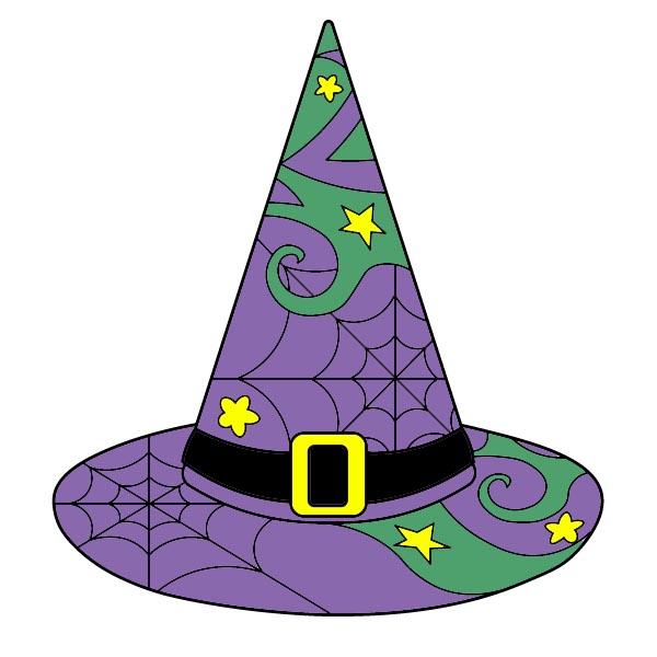 Hướng dẫn vẽ mũ phù thủy vui nhộn - Bước 8