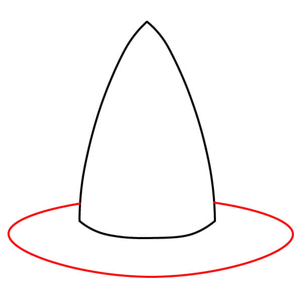 Hướng dẫn vẽ mũ phù thủy đầy sao - Bước 2