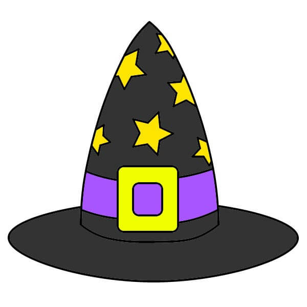 Hướng dẫn vẽ mũ phù thủy đầy sao