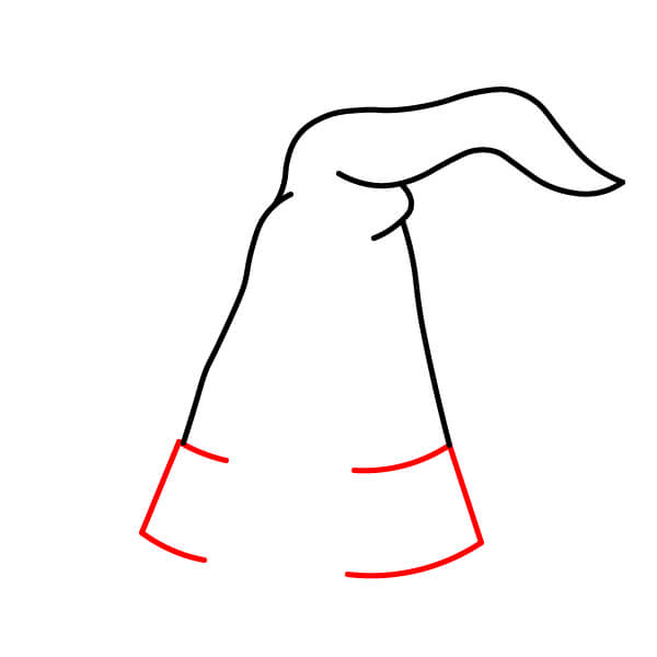 Học cách vẽ mũ phù thủy sọc có hình con nhện - Bước 2