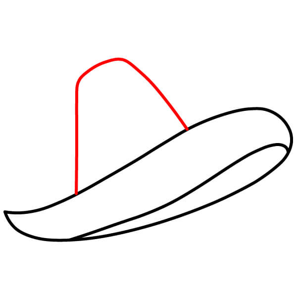 Hướng dẫn vẽ một chiếc mũ Sombrero đầy màu sắc - Vẽ chóp mũ