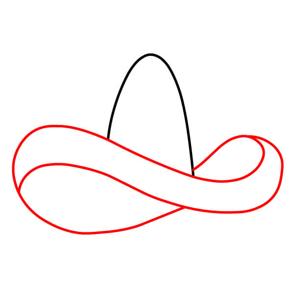 Hướng dẫn vẽ mũ Sombrero đơn giản dành cho các họa sĩ trẻ - Vành mũ