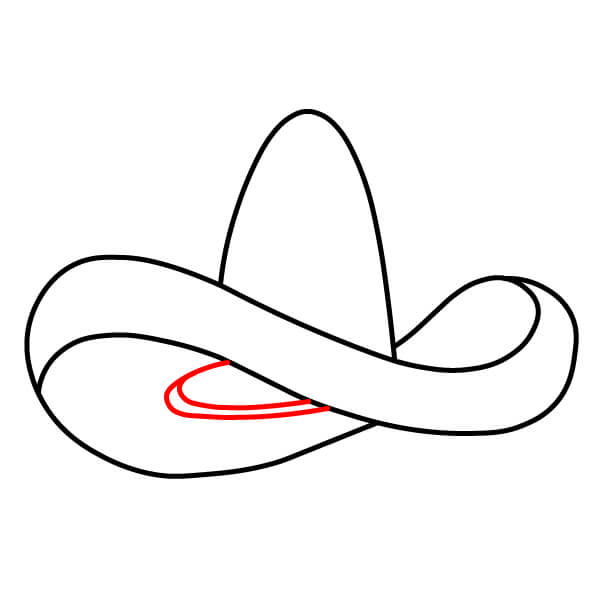 Hướng dẫn vẽ mũ Sombrero đơn giản dành cho các họa sĩ trẻ - Chi tiết mặt trong vành mũ