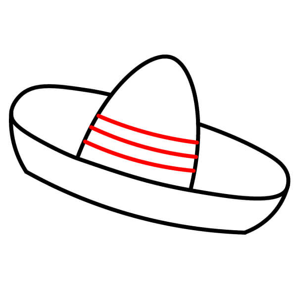Hướng dẫn vẽ mũ Sombrero đơn giản dành cho người mới bắt đầu - Các đường kẻ trên vành mũ
