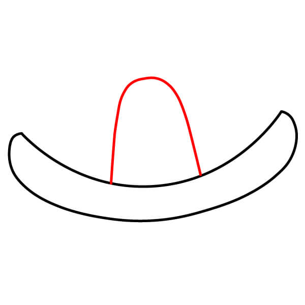 Cách vẽ mũ Sombrero Mexico thú vị dành cho trẻ em - Phác thảo chóp mũ