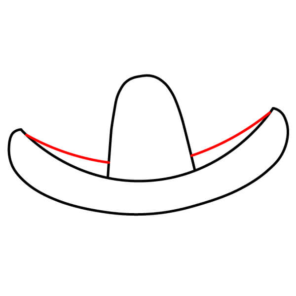 Cách vẽ mũ Sombrero Mexico thú vị dành cho trẻ em - Đường viền bên trong vành mũ