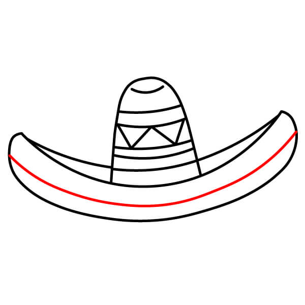 Cách vẽ mũ Sombrero Mexico thú vị dành cho trẻ em - Sọc viền mũ