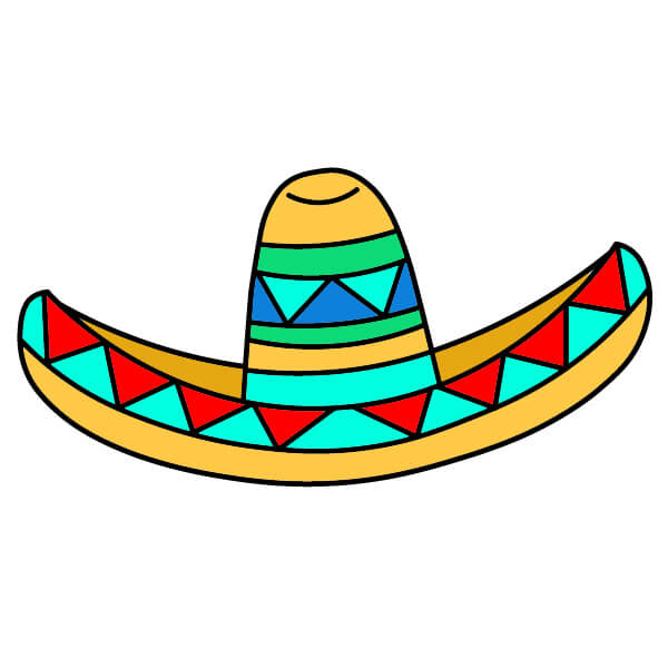 Cách vẽ mũ Sombrero Mexico thú vị dành cho trẻ em