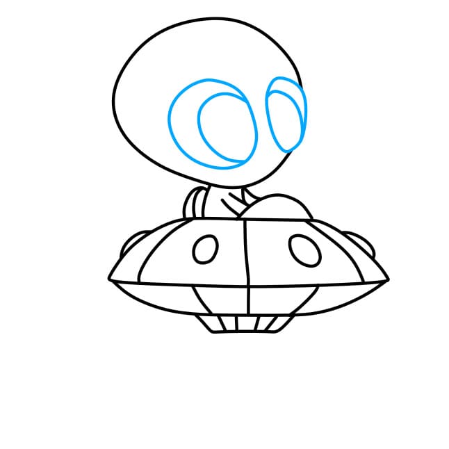 Hướng dẫn vẽ người ngoài hành tinh đơn giản cho bé - Bước 8
