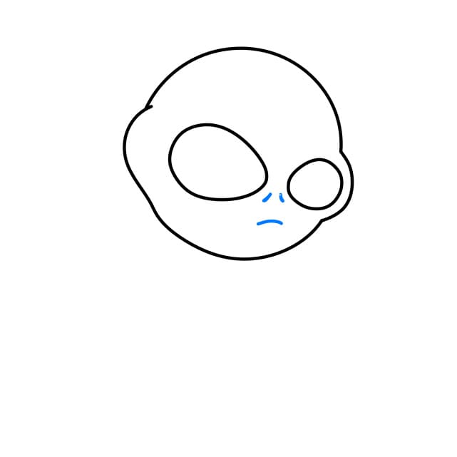 Hướng dẫn vẽ người ngoài hành tinh đơn giản - Bước 3