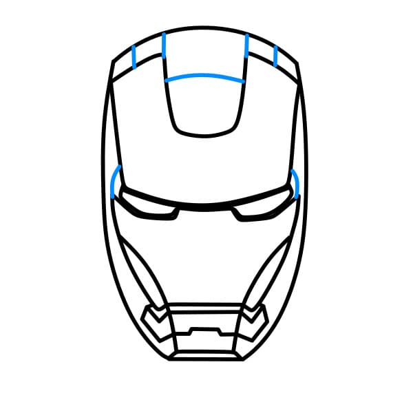 Hướng dẫn vẽ cái mũ giáp của người sắt - Bước 4