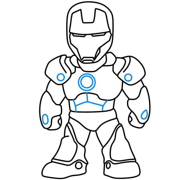 Hướng dẫn vẽ người sắt đơn giản - Bước 7