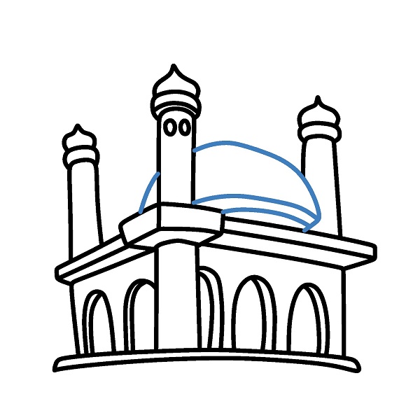 Hướng dẫn vẽ một nhà thờ hồi giáo nhỏ. - Bước 7