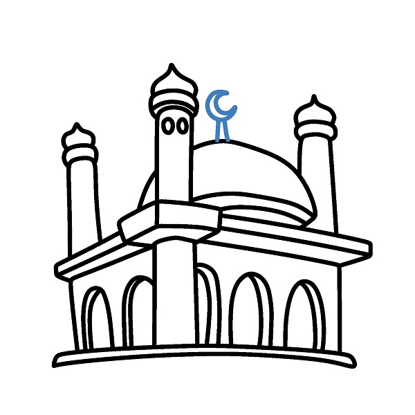 Hướng dẫn vẽ một nhà thờ hồi giáo nhỏ. - Bước 8