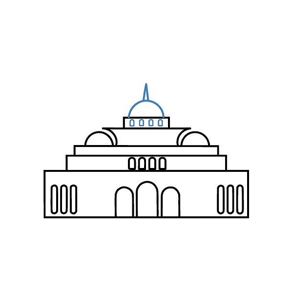 Hướng dẫn vẽ nhà thờ hồi giáo hiện đại. - Bước 6