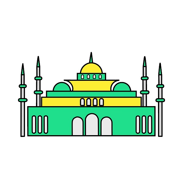Hướng dẫn vẽ nhà thờ hồi giáo hiện đại. - Bước 9