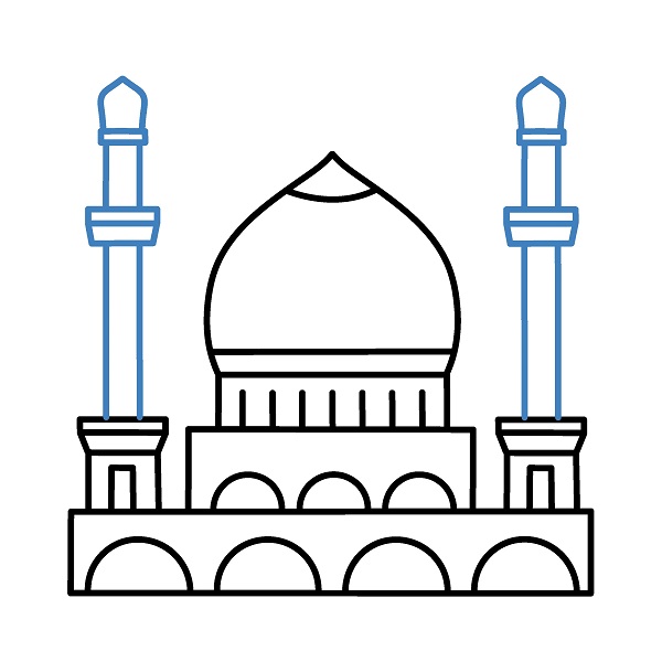 Hướng dẫn vẽ nhà thờ hồi giáo đẹp. - Bước 6