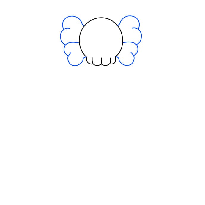 Hướng dẫn cách vẽ nhân vật Kaws đơn giản và đẹp cho bé - Bước 2