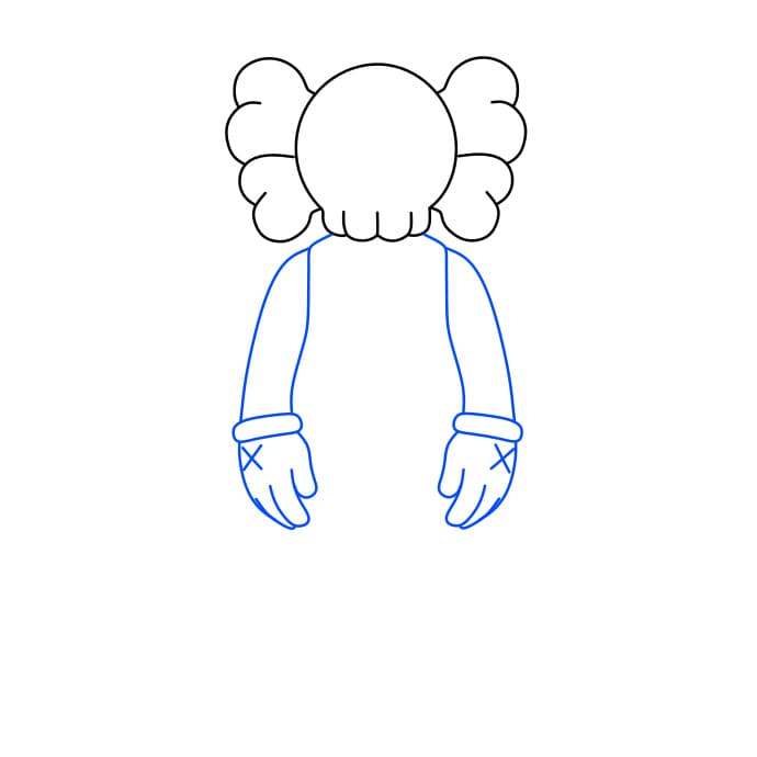 Hướng dẫn cách vẽ nhân vật Kaws đơn giản và đẹp cho bé - Bước 3