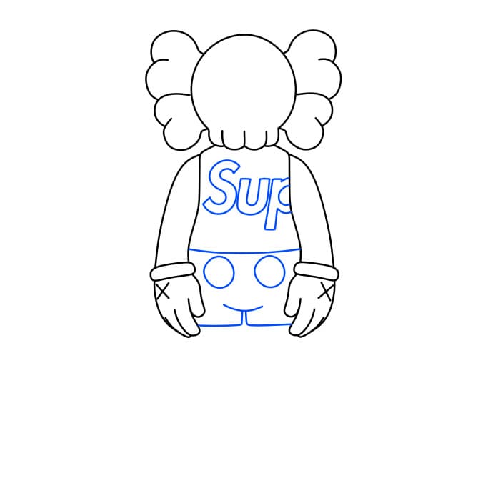 Hướng dẫn cách vẽ nhân vật Kaws đơn giản và đẹp cho bé - Bước 4