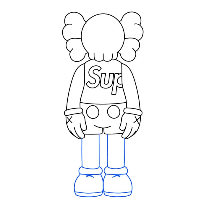 Hướng dẫn cách vẽ nhân vật Kaws đơn giản và đẹp cho bé - Bước 5