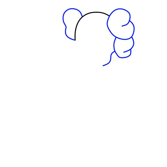 Hướng dẫn cách vẽ nhân vật Kaws màu hồng đáng yêu - Bước 2