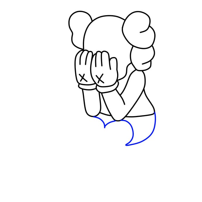 Hướng dẫn cách vẽ nhân vật Kaws màu hồng đáng yêu - Bước 4