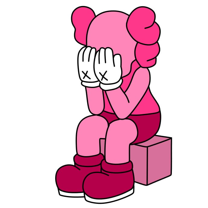 Hướng dẫn cách vẽ nhân vật Kaws màu hồng đáng yêu