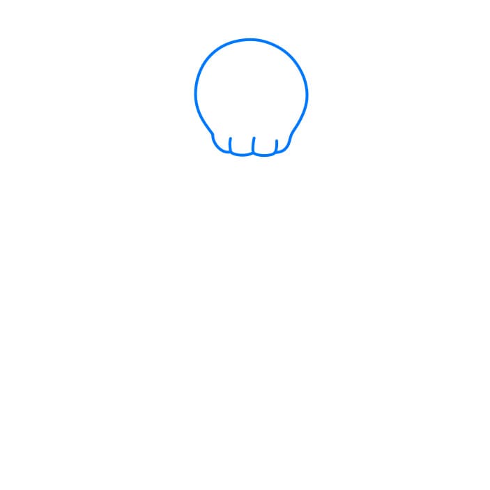 Hướng dẫn cách vẽ nhân vật Kaws chi tiết từng bước cho bé - Bước 1