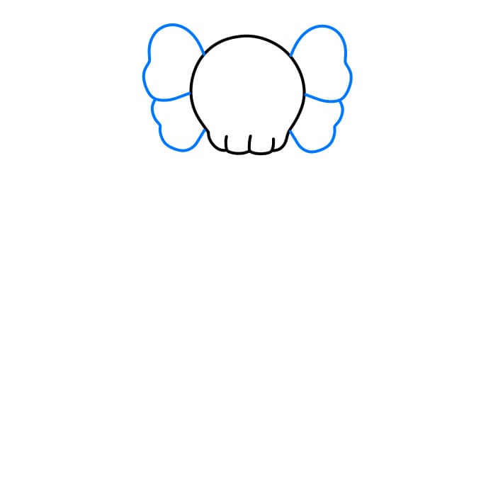 Hướng dẫn cách vẽ nhân vật Kaws chi tiết từng bước cho bé - Bước 2