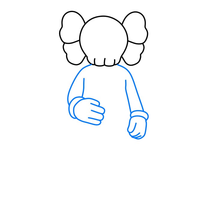 Hướng dẫn cách vẽ nhân vật Kaws chi tiết từng bước cho bé - Bước 3