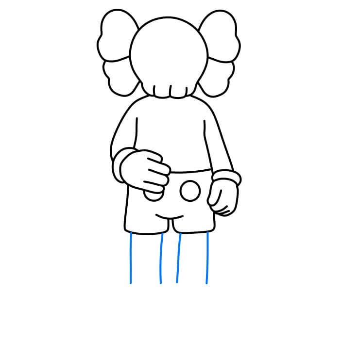 Hướng dẫn cách vẽ nhân vật Kaws chi tiết từng bước cho bé - Bước 4
