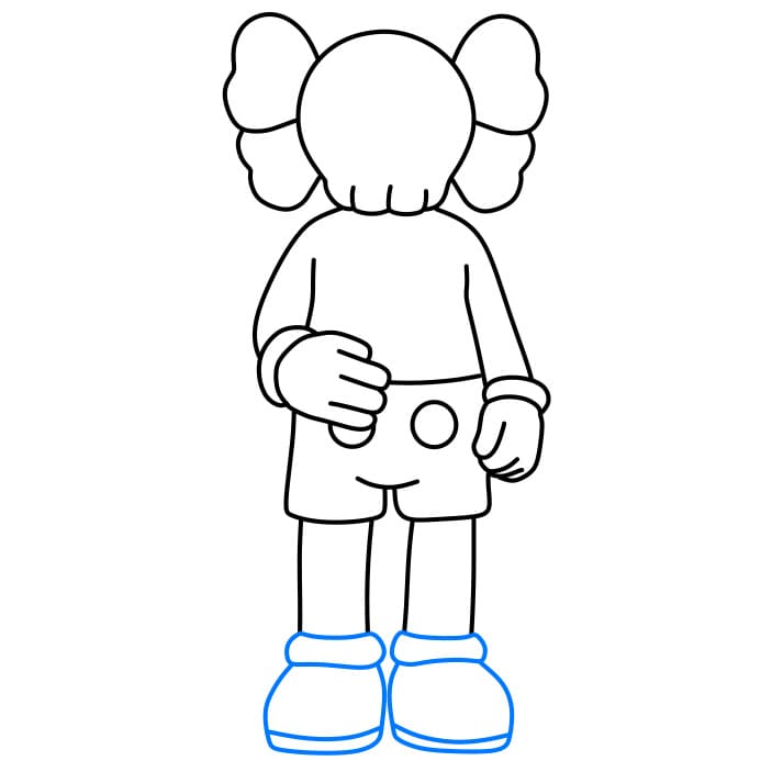 Hướng dẫn cách vẽ nhân vật Kaws chi tiết từng bước cho bé - Bước 5