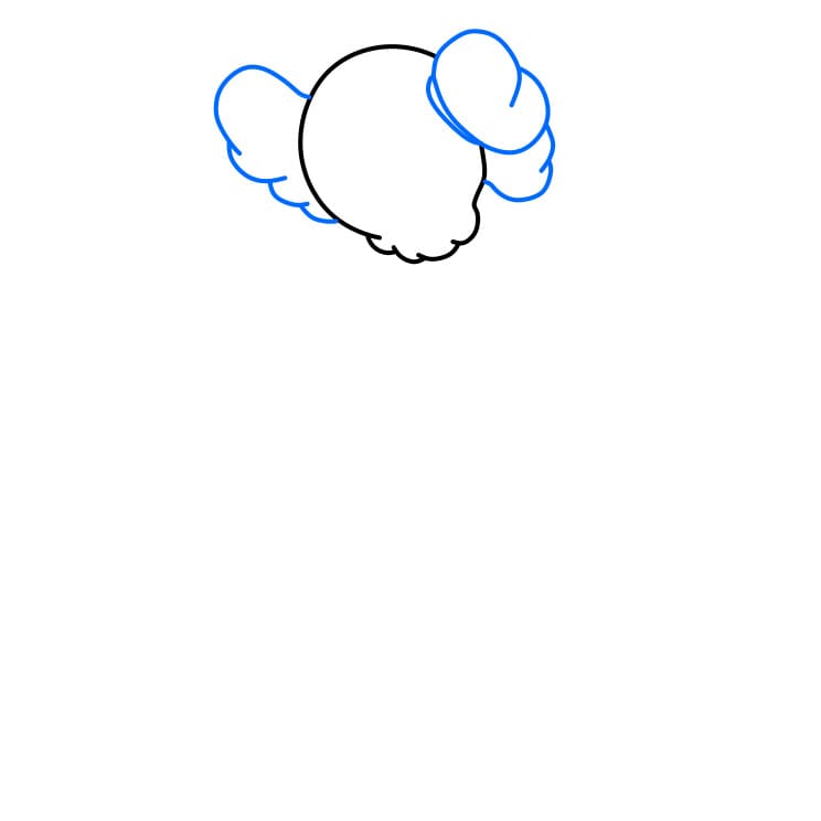 Hướng dẫn vẽ nhân vật Kaws đơn giản và đẹp - Bước 2