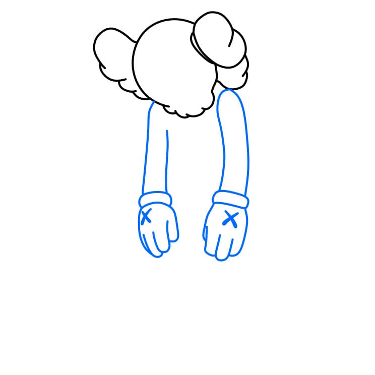 Hướng dẫn vẽ nhân vật Kaws đơn giản và đẹp - Bước 3