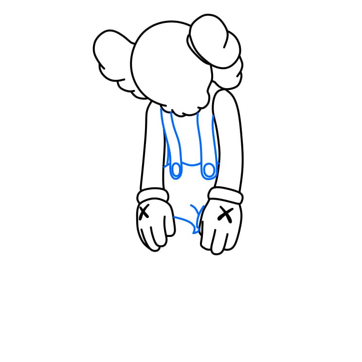 Hướng dẫn vẽ nhân vật Kaws đơn giản và đẹp - Bước 4