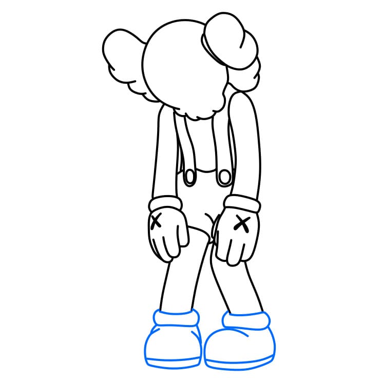 Hướng dẫn vẽ nhân vật Kaws đơn giản và đẹp - Bước 6