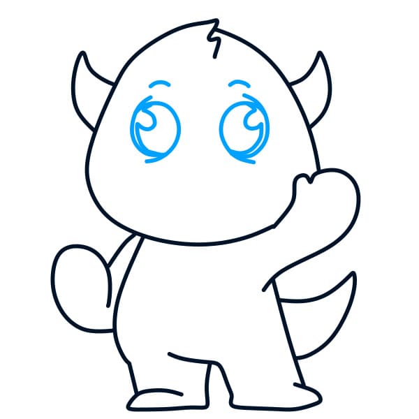 Hướng dẫn vẽ quái vật dễ thương - Bước 7