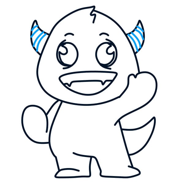 Hướng dẫn vẽ quái vật dễ thương - Bước 8