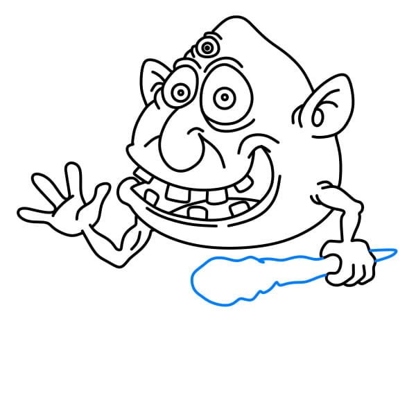 Hướng dẫn vẽ con quái vật xấu xí - Bước 10