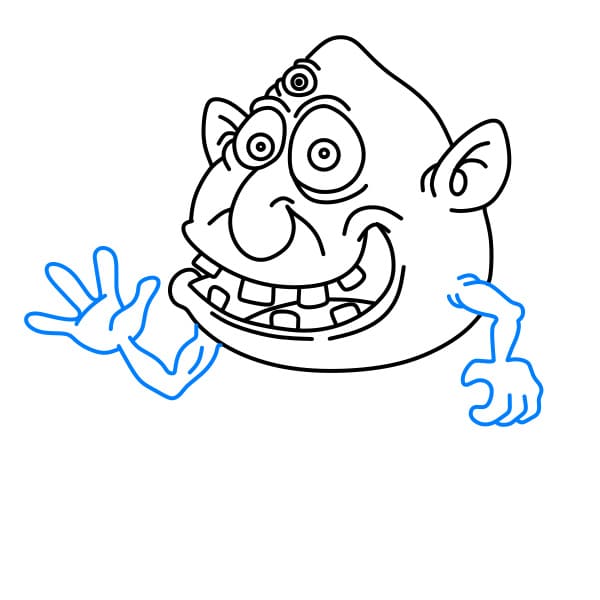 Hướng dẫn vẽ con quái vật xấu xí - Bước 9