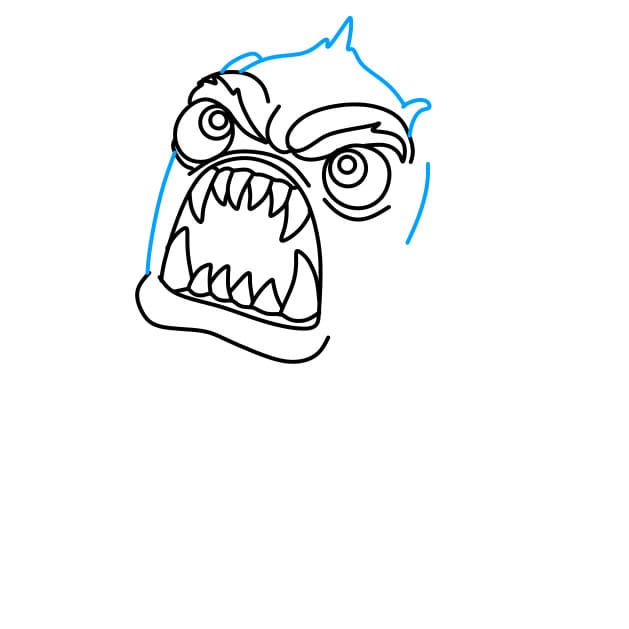 Hướng dẫn vẽ quái vật siêu khỏe - Bước 4