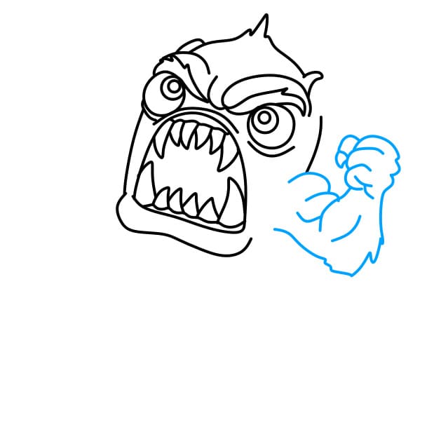 Hướng dẫn vẽ quái vật siêu khỏe - Bước 5