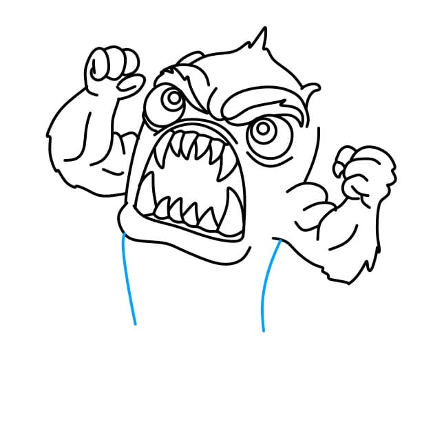 Hướng dẫn vẽ quái vật siêu khỏe - Bước 6