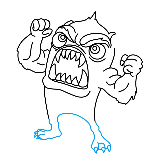 Hướng dẫn vẽ quái vật siêu khỏe - Bước 7