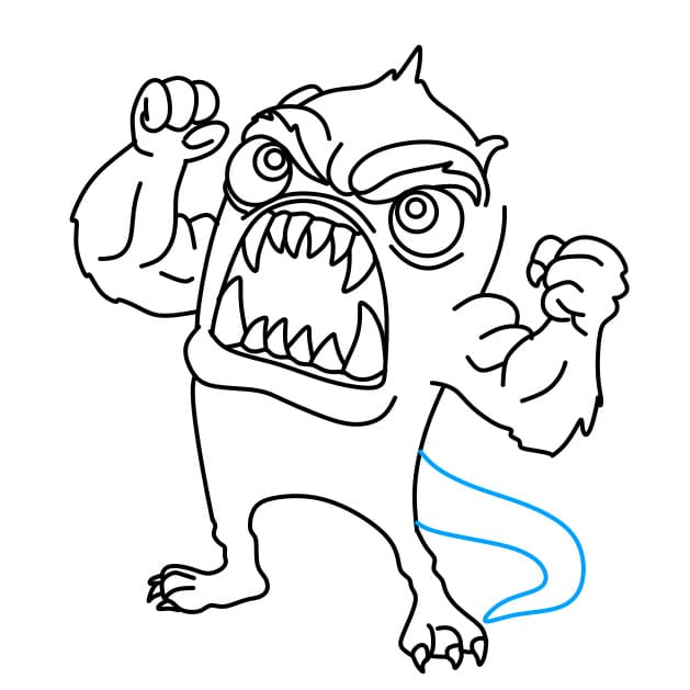 Hướng dẫn vẽ quái vật siêu khỏe - Bước 8