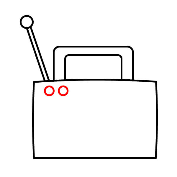 Hướng dẫn vẽ radio hoạt hình đơn giản dành cho người mới bắt đầu - Thêm nút điều khiển/đèn báo