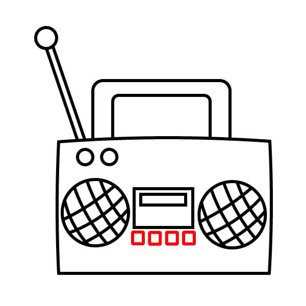 Hướng dẫn vẽ radio hoạt hình đơn giản dành cho người mới bắt đầu - Thêm các nút điều khiển