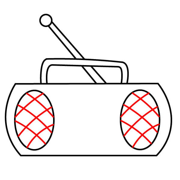 Hướng dẫn vẽ radio đơn giản dành cho trẻ em - Chi tiết loa