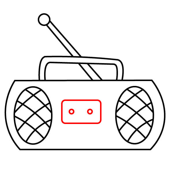 Hướng dẫn vẽ radio đơn giản dành cho trẻ em - Vẽ màn hình/ô chỉnh sóng